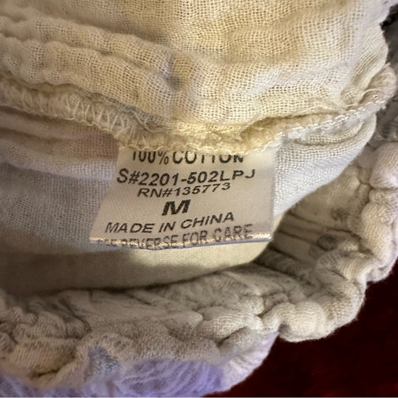 Lilyful Beachy Boho Gauzy Cotton Drawstring Pants With Pockets - Picture 5 of 11